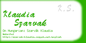 klaudia szarvak business card