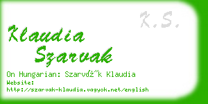 klaudia szarvak business card